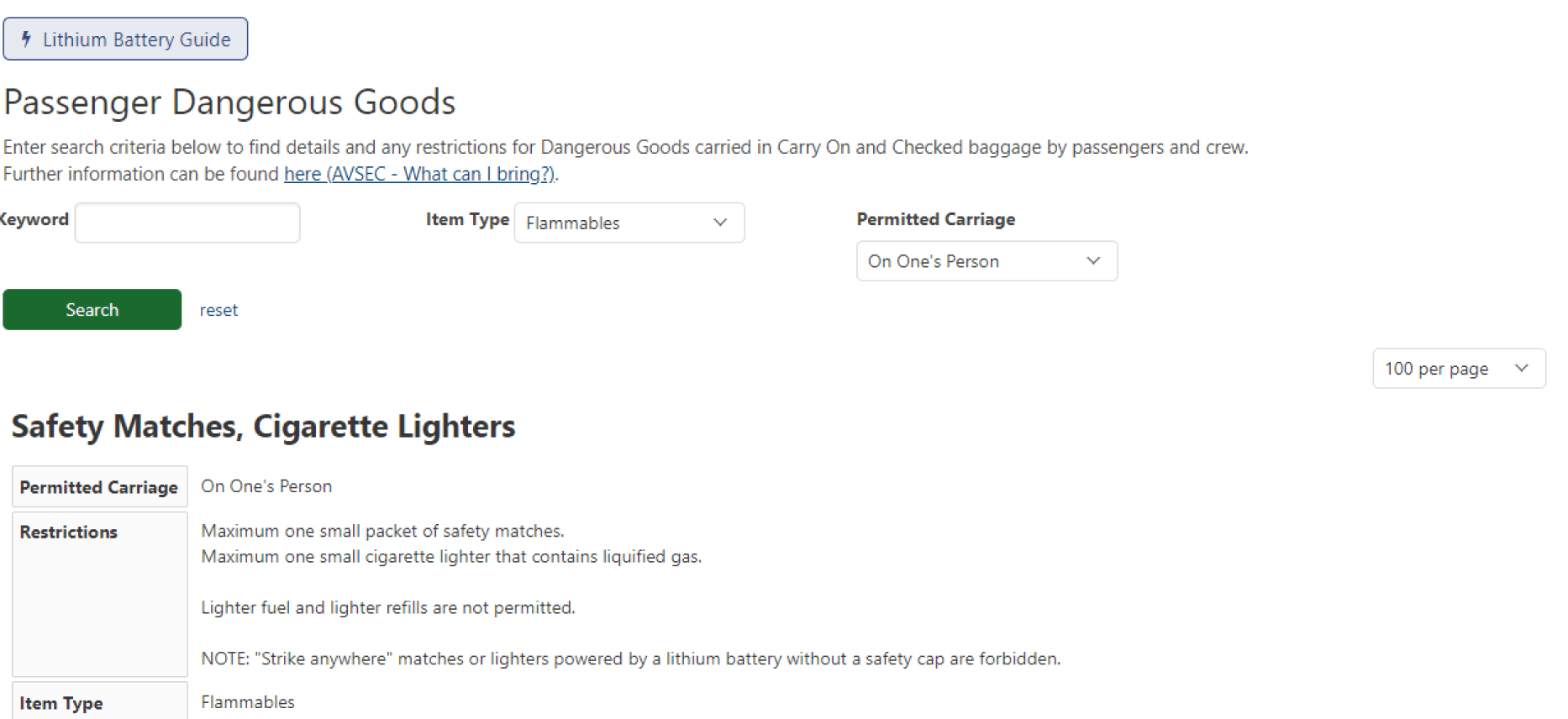 Passenger Dangerous Goods (for Airline Operators)